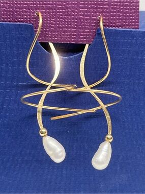Harry Mason vintage Gold large FWP Earrings Earspiral - original purple box